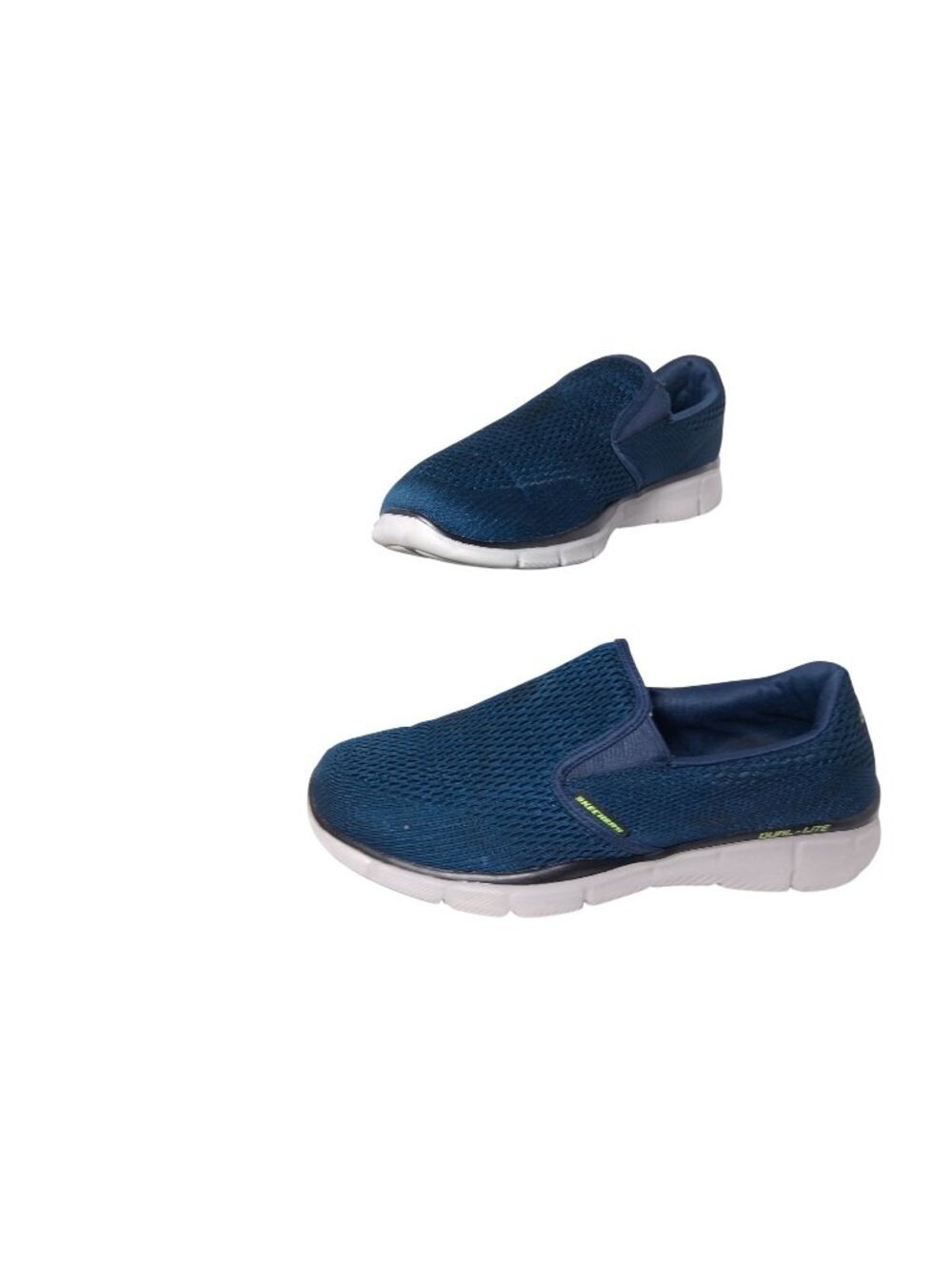 Skechers Mens Blue Dual-Lite Slip-On Athletic Shoes Lightweight Mesh Design Whit